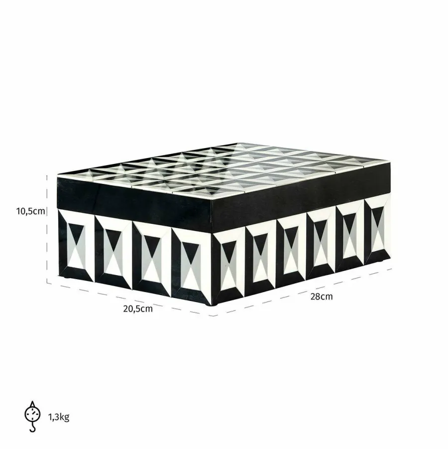 Richmond Interiors Juwelenbox Licia groot zwart / wit groot Sale
