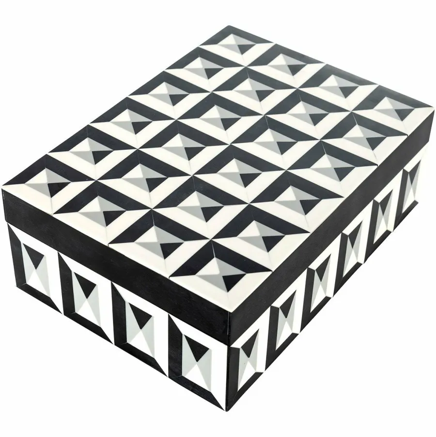 Richmond Interiors Juwelenbox Licia groot zwart / wit groot Sale