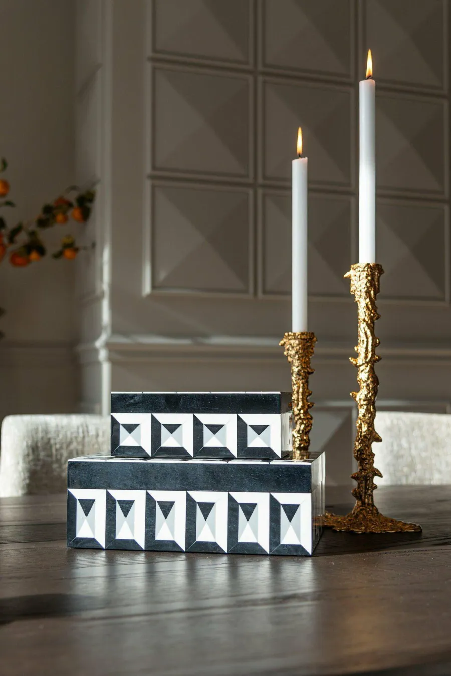 Richmond Interiors Juwelenbox Licia zwart / wit klein Hot