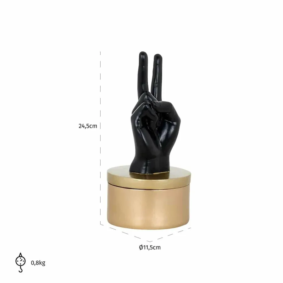 Richmond Interiors Juwelen box Justa zwart goud Discount