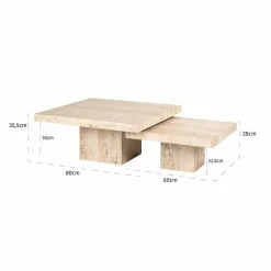 Richmond Interiors La Cantera vierkante salontafel set van 2 Outlet