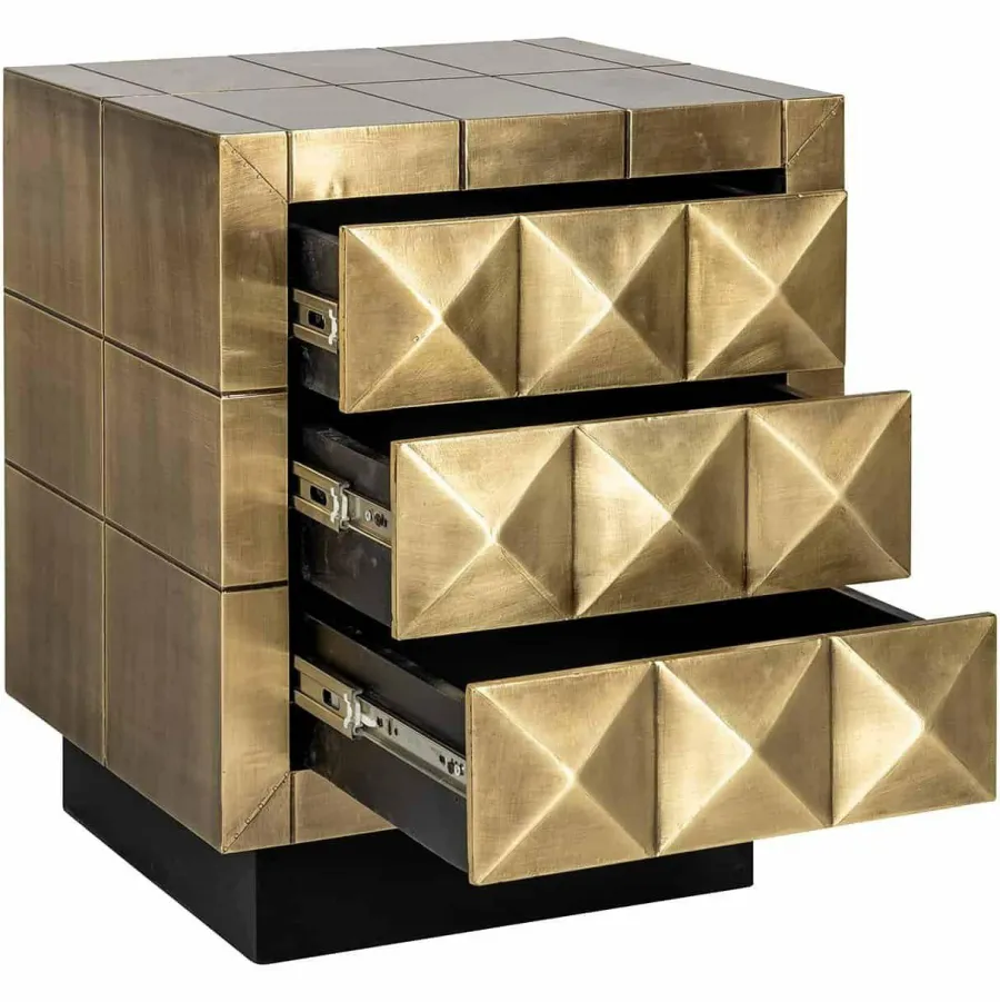 Richmond Interiors Ladenkast Collada 3-laden (Brushed Gold) Clearance