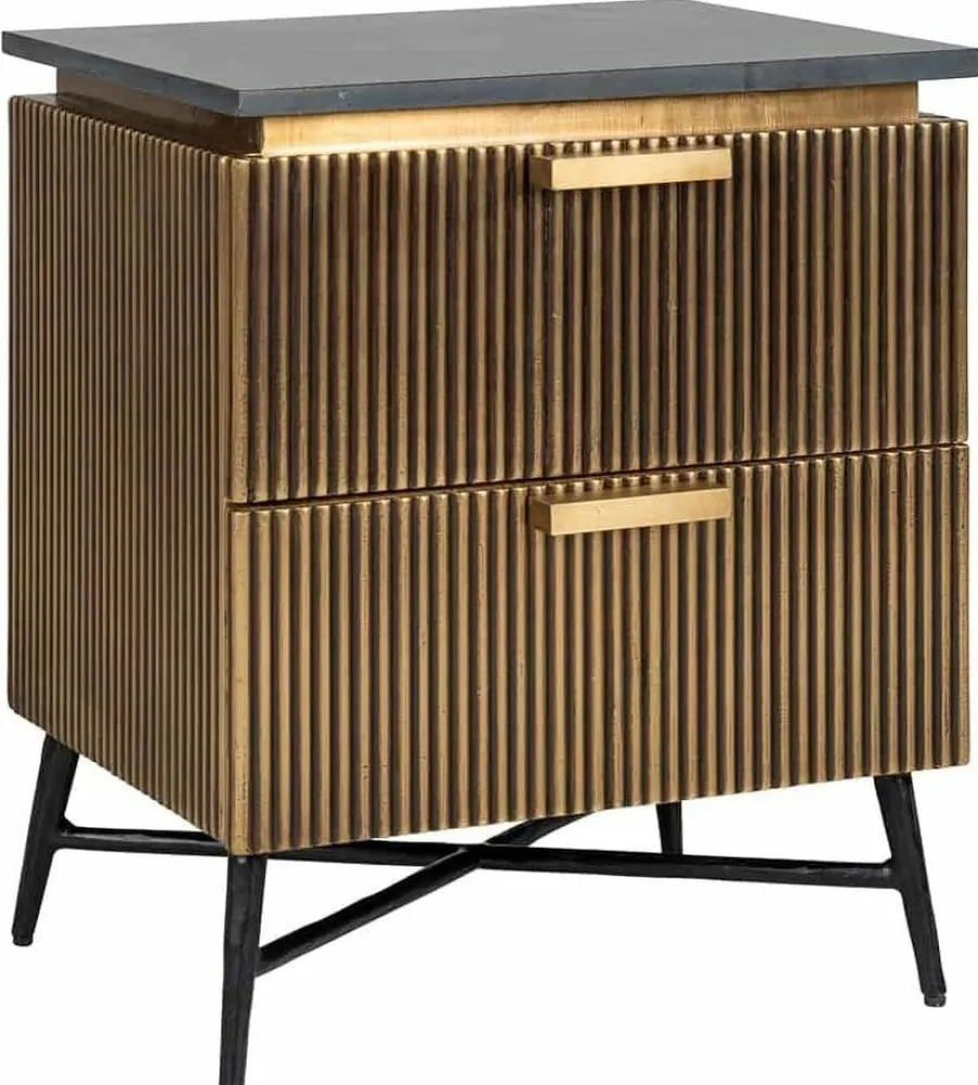 Richmond Interiors Nachtkastje Ironville 2-laden (Gold) Sale