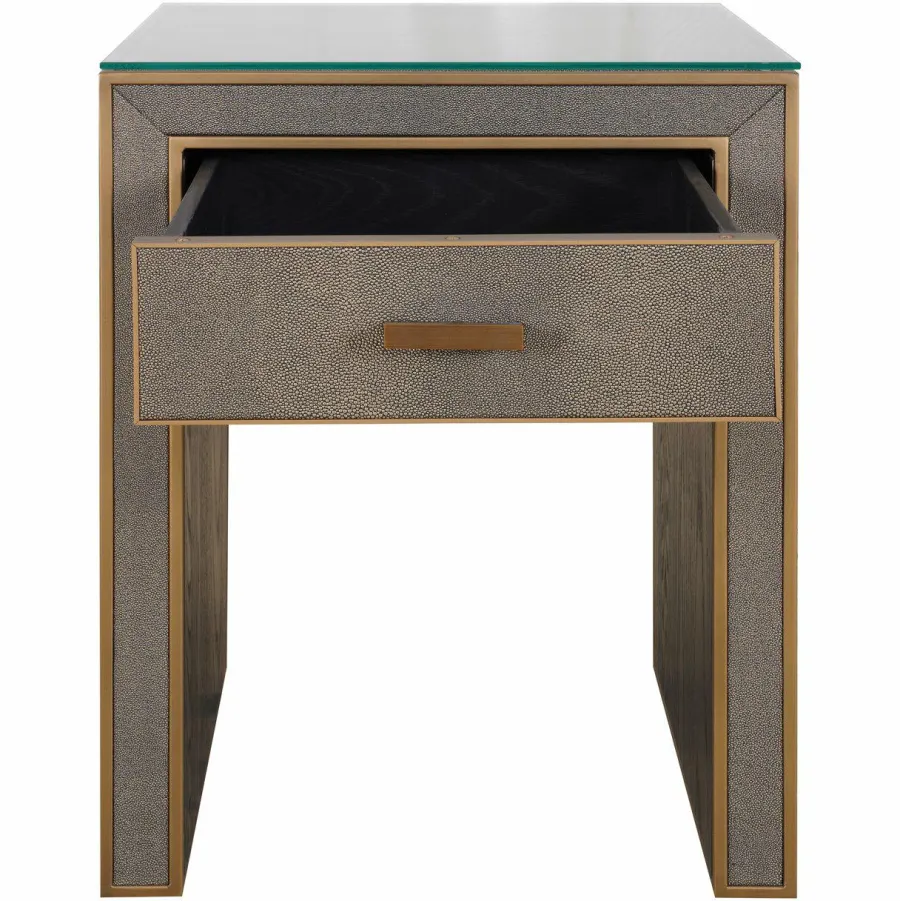 Richmond Interiors Nachtkastje Bloomville brown incl. glass top Hot