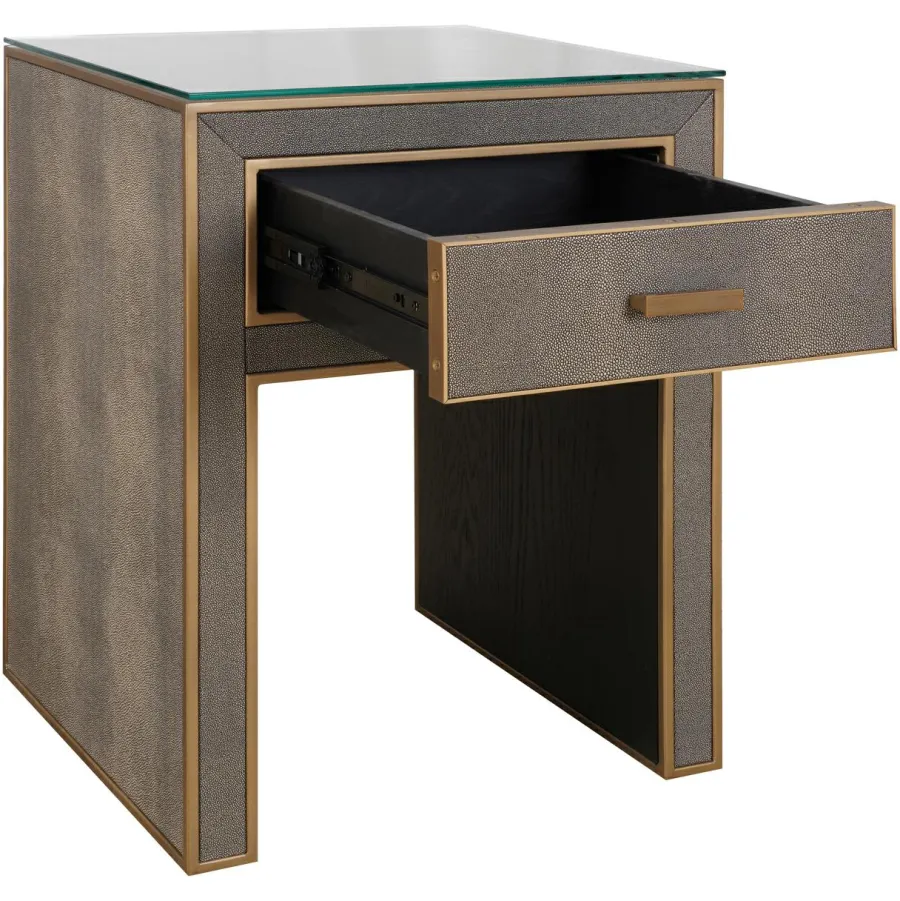Richmond Interiors Nachtkastje Bloomville brown incl. glass top Hot