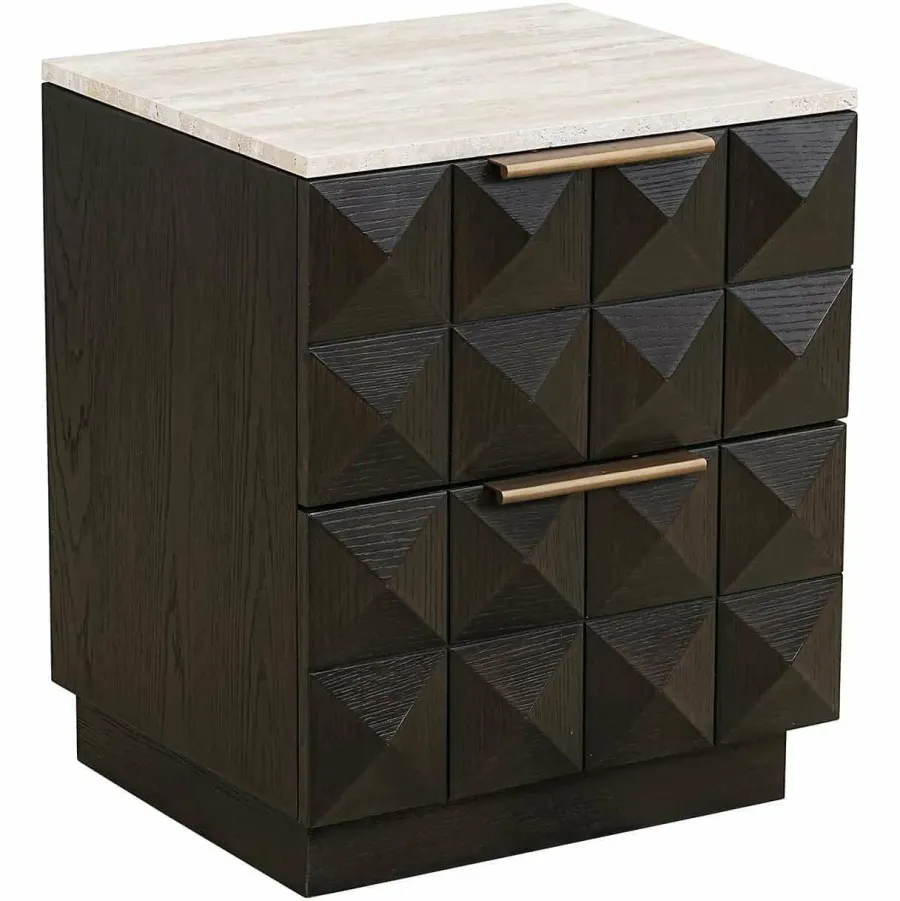 Richmond Interiors Nachtkastje Claremont 2-laden Bruin New