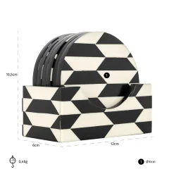 Richmond Interiors Onderzetters Jula zwart / wit Best