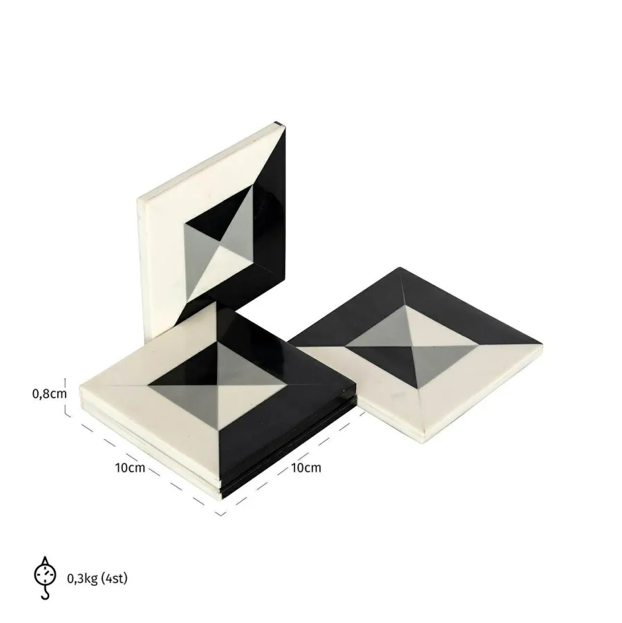 Richmond Interiors Onderzetter Louel zwart / wit Sale
