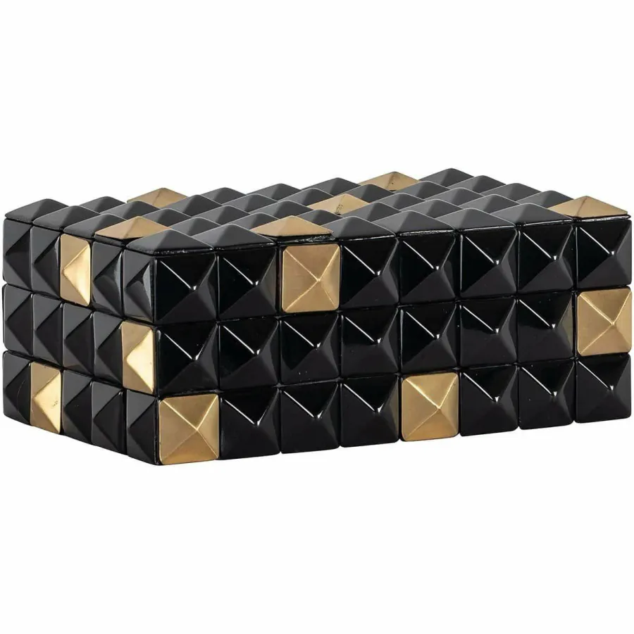 Richmond Interiors Opbergbox Velicia zwart / goud Best