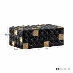 Richmond Interiors Opbergbox Velicia zwart / goud Best