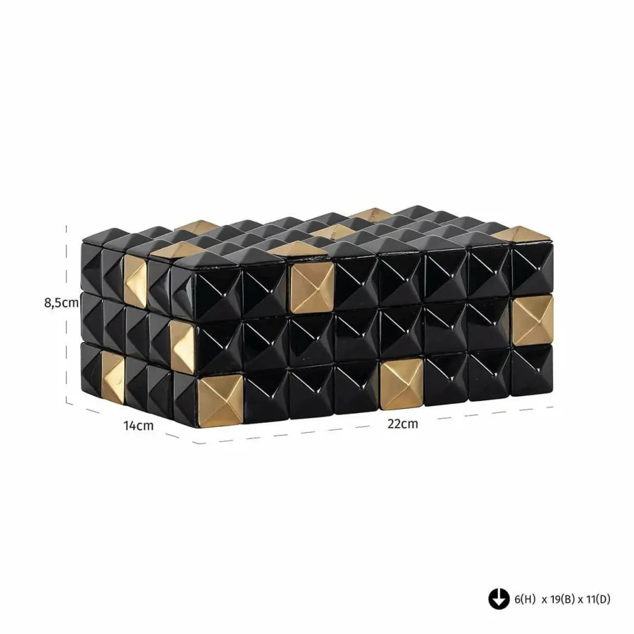Richmond Interiors Opbergbox Velicia zwart / goud Best