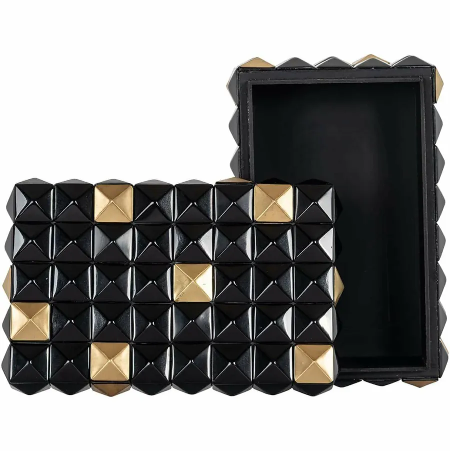 Richmond Interiors Opbergbox Velicia zwart / goud Best