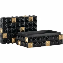 Richmond Interiors Opbergbox Velicia zwart / goud Best
