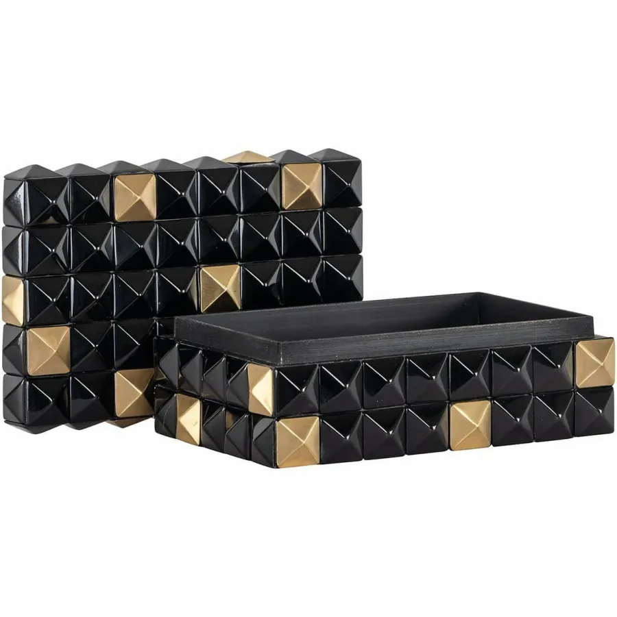 Richmond Interiors Opbergbox Velicia zwart / goud Best
