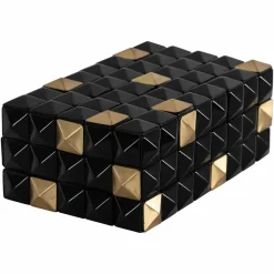 Richmond Interiors Opbergbox Velicia zwart / goud Best