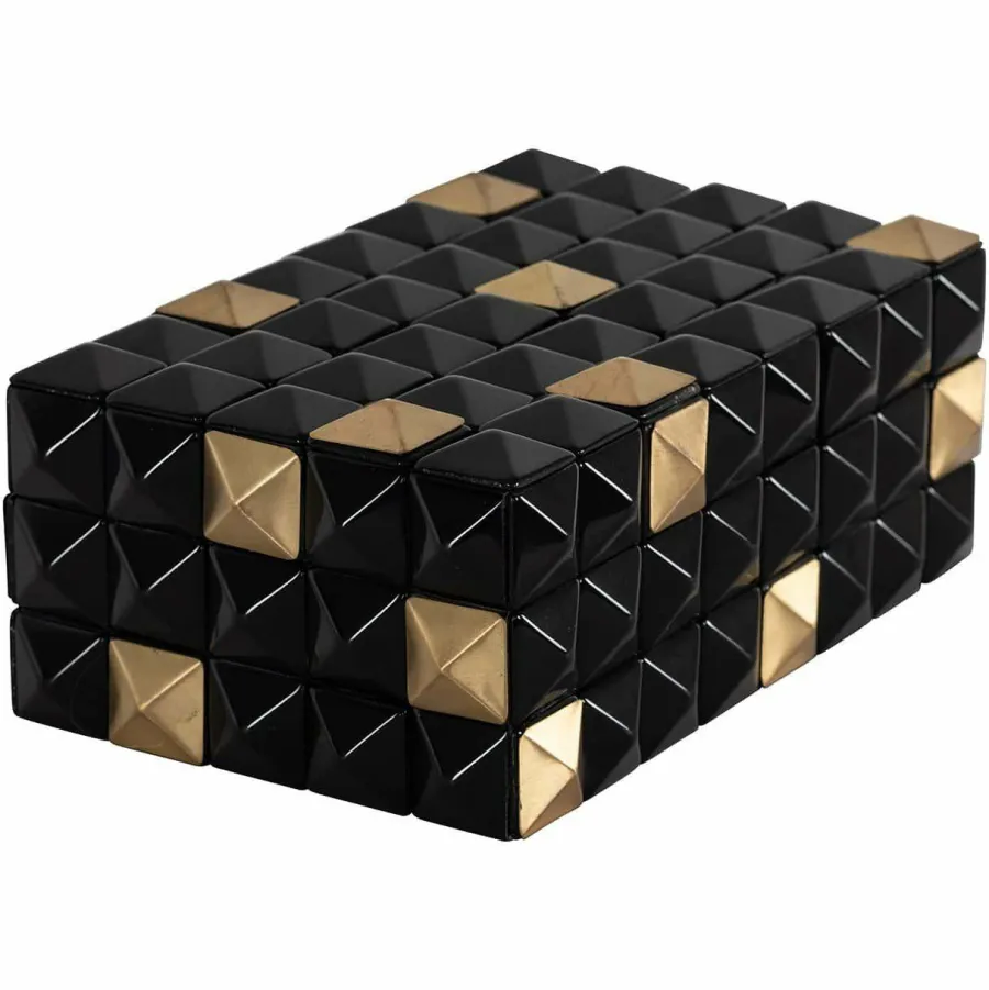 Richmond Interiors Opbergbox Velicia zwart / goud Best