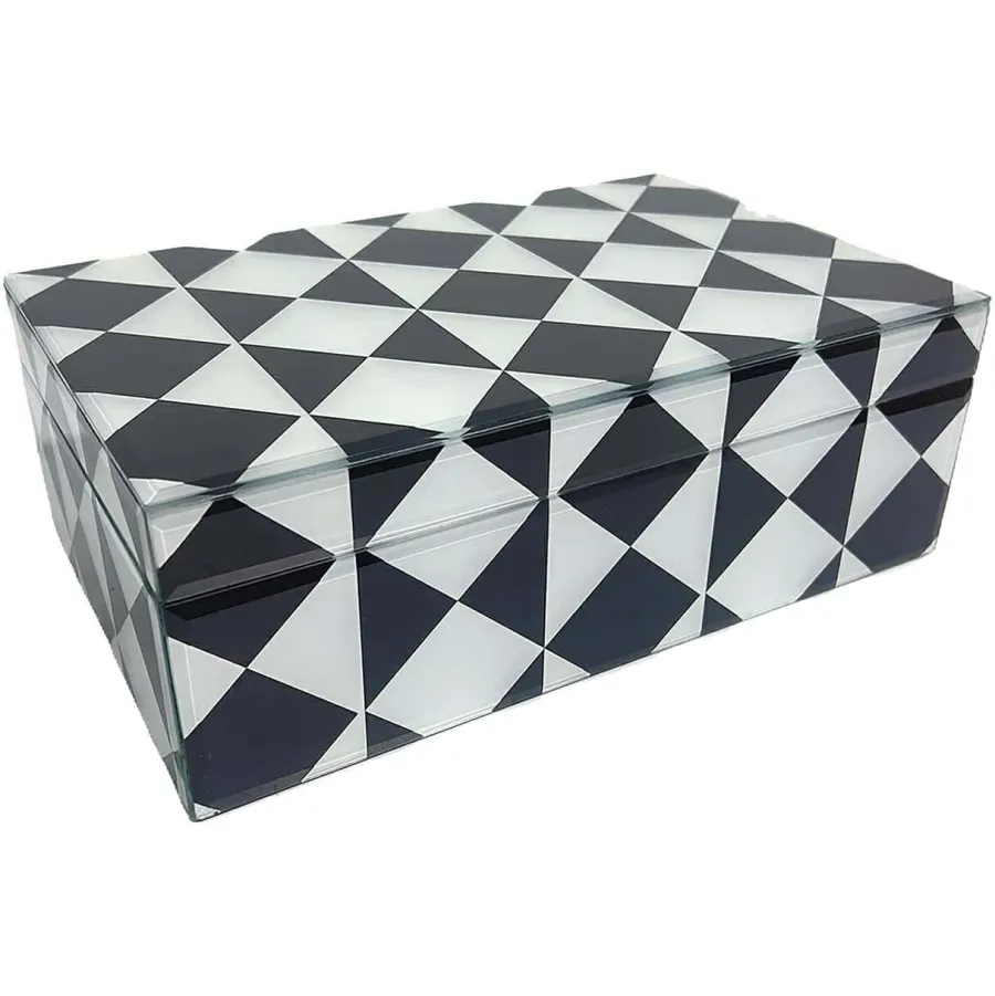 Richmond Interiors Opbergbox Silas groot zwaty / wit Clearance