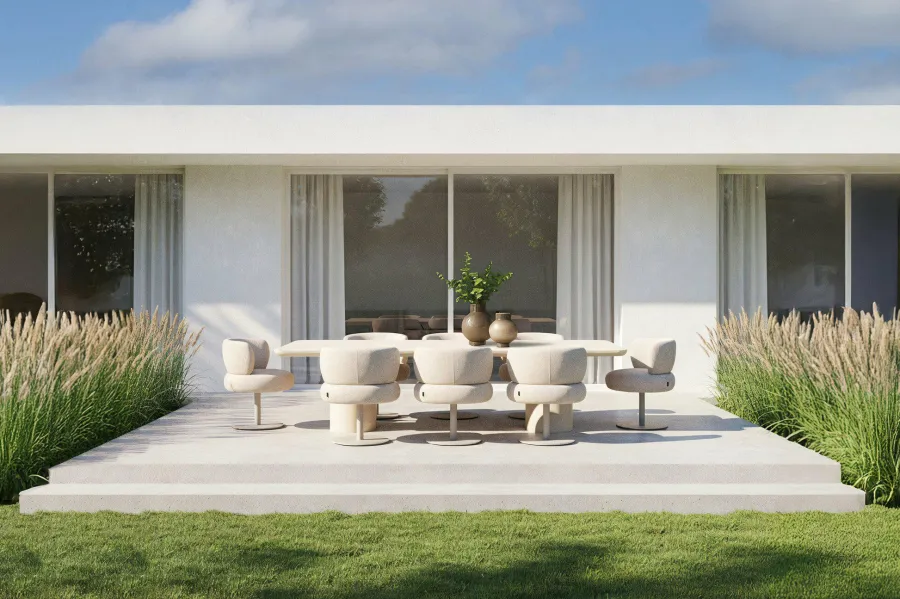 Richmond Interiors Outdoor eetkamerstoel Mason beige alpine swivel