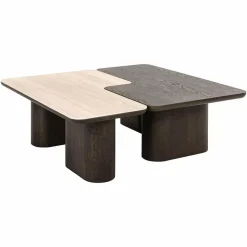 Richmond Interiors Salontafel Nando set van 2 Bruin Clearance