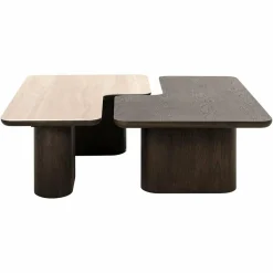 Richmond Interiors Salontafel Nando set van 2 Bruin Clearance