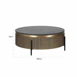 Richmond Interiors Salontafel Ironville 90Ø (Gold)