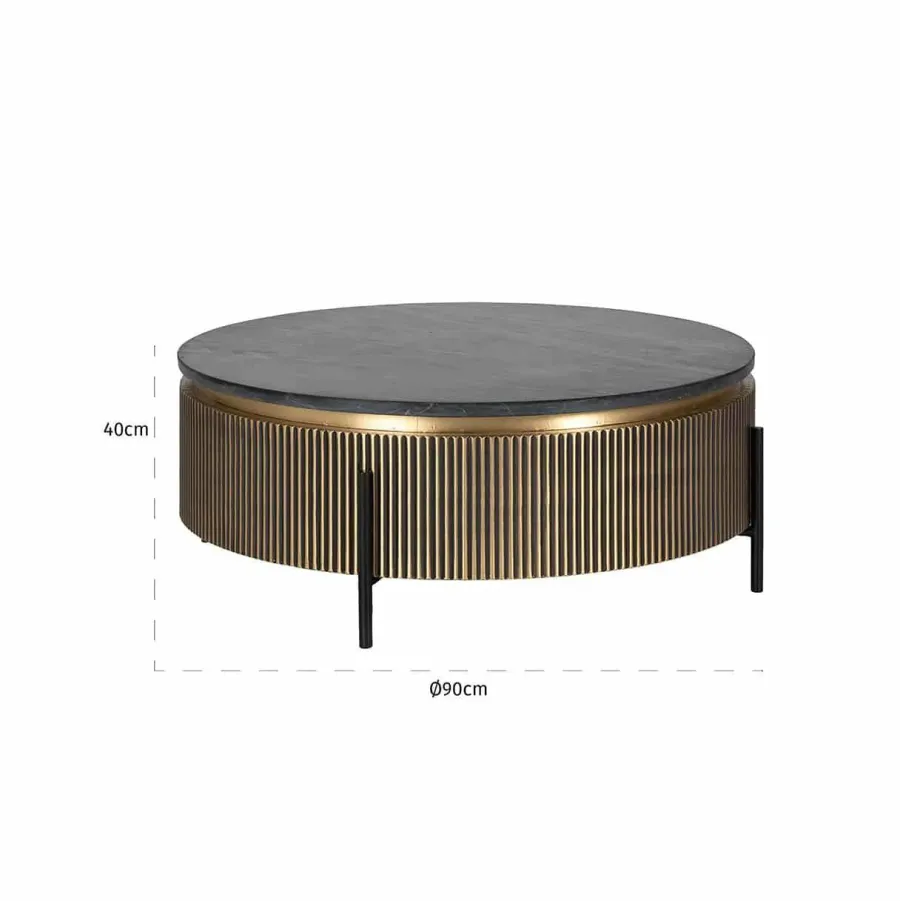 Richmond Interiors Salontafel Ironville 90Ø (Gold)