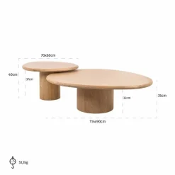 Richmond Interiors Salontafel Oakley set van 2