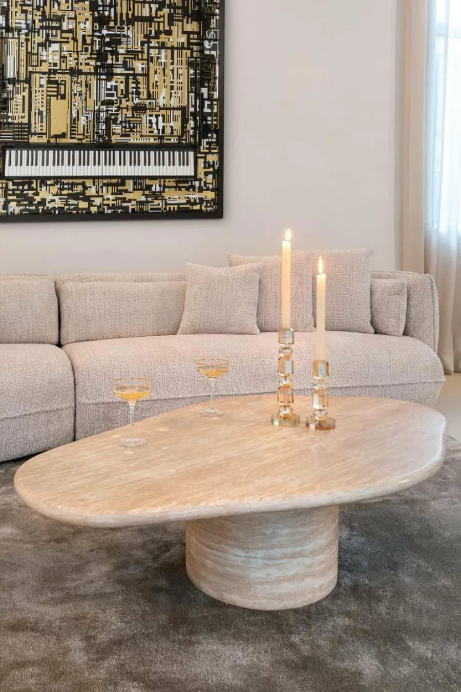 Richmond Interiors Salontafel Fictus Travertine faux Beige Best