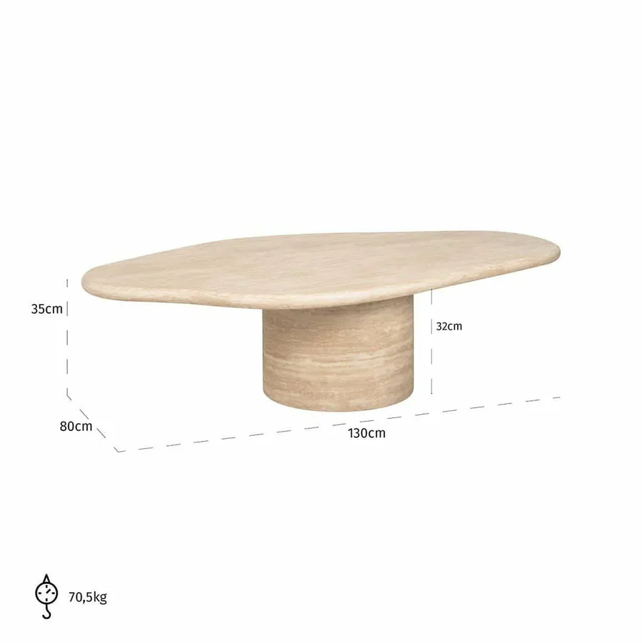 Richmond Interiors Salontafel Fictus Travertine faux Beige Best