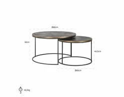 Richmond Interiors Salontafel Tulum set van 2 New