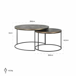 Richmond Interiors Salontafel Tulum set van 2 New