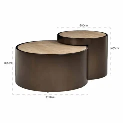 Richmond Interiors Salontafel Ronson set van 2 beige Outlet