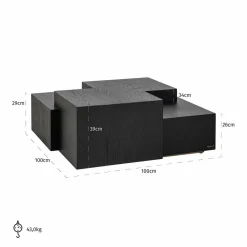 Richmond Interiors Salontafel Lennox Dark Coffee (Dark coffee)