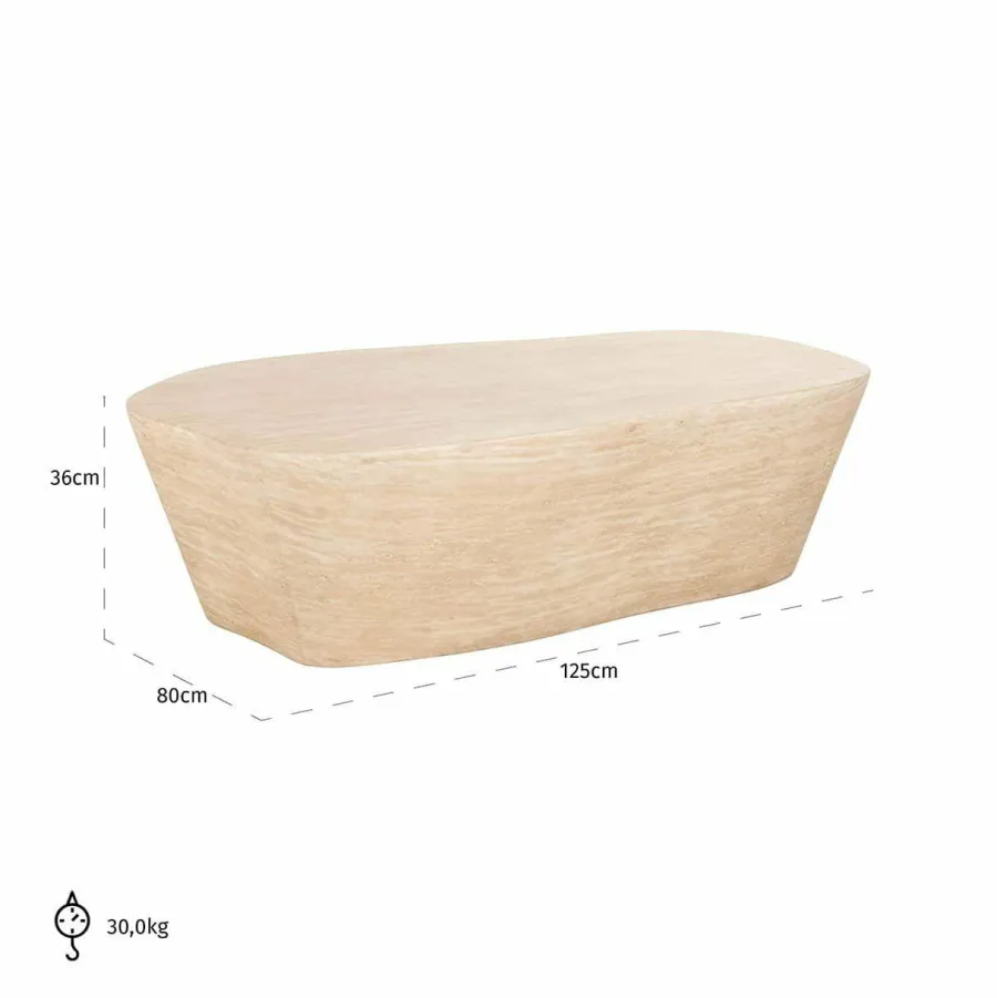 Richmond Interiors Salontafel Fictus Travertine faux Beige Hot