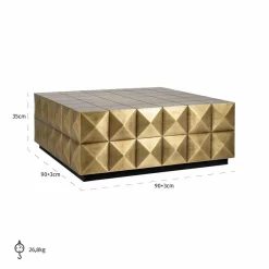 Richmond Interiors Salontafel Collada incl. glasplaat (Brushed Gold)
