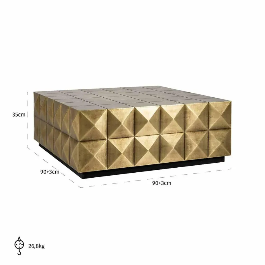 Richmond Interiors Salontafel Collada incl. glasplaat (Brushed Gold)