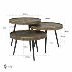 Richmond Interiors Salontafel Luton set van 3 Hot