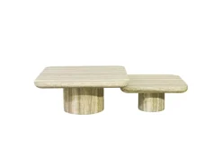 Richmond Interiors Salontafel Denizly grey faux travertine (Set of 2) Sale