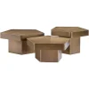 Richmond Interiors Salontafel Hexa set van 3 geborsteld Goud New