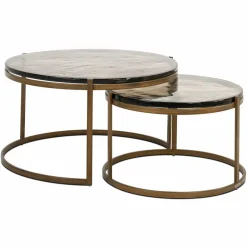 Richmond Interiors Salontafel Cleo goud (Set van 2) New