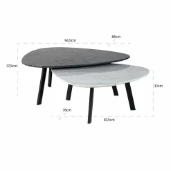 Richmond Interiors Salontafel Trocadero set van 2 (Black/white) Online