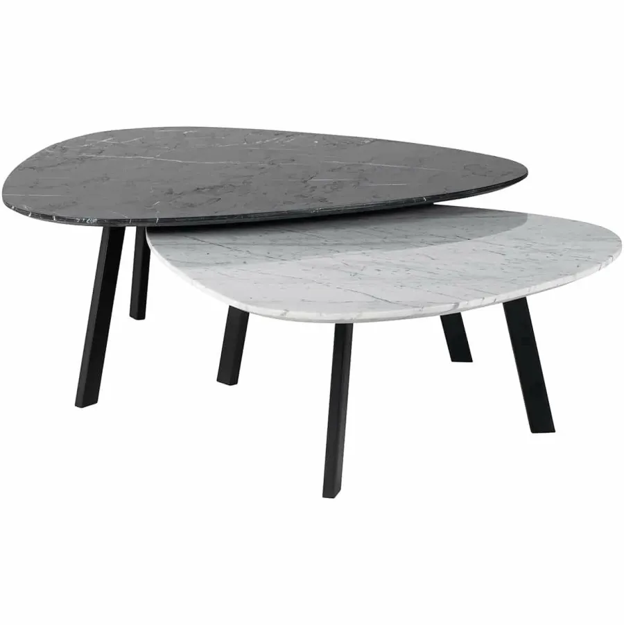 Richmond Interiors Salontafel Trocadero set van 2 (Black/white) Online