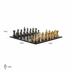 Richmond Interiors Schaakbord Saray Zwart goud Sale
