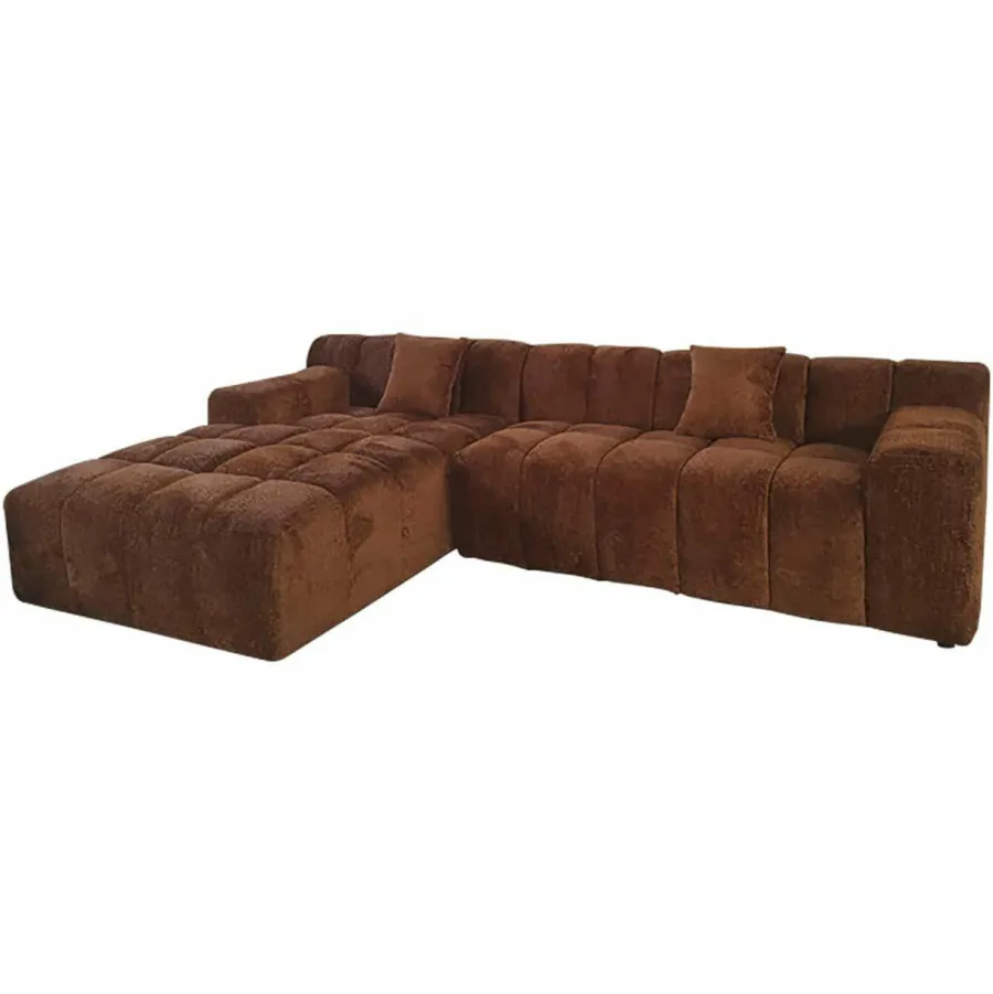 Richmond Interiors Sofa Cube 3-zits + lounge links Be Lovely 603 Cinnamon Hot