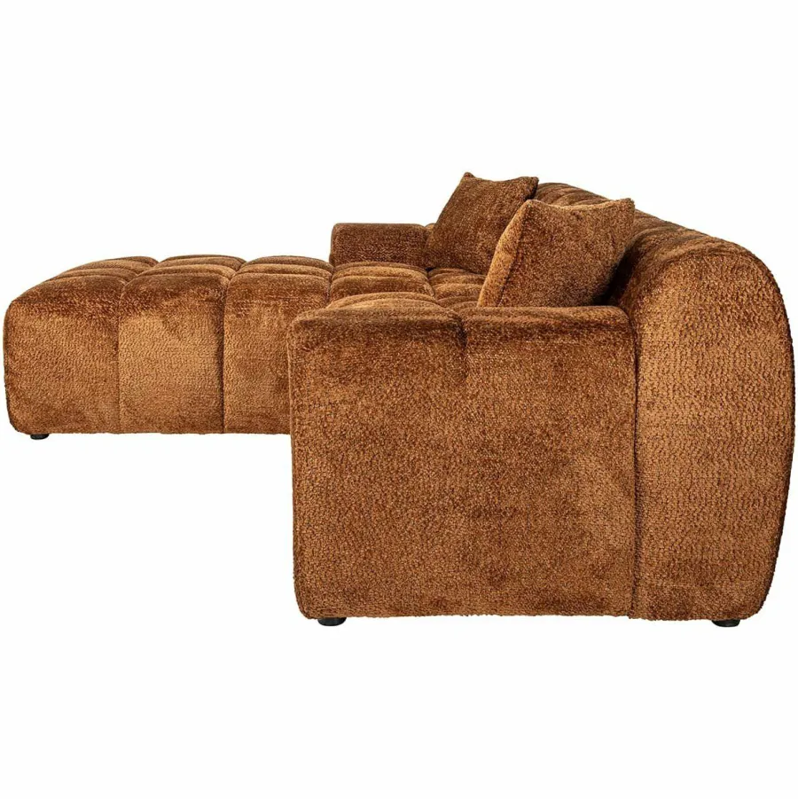 Richmond Interiors Sofa Cube 3-zits + lounge links Be Lovely 603 Cinnamon Hot