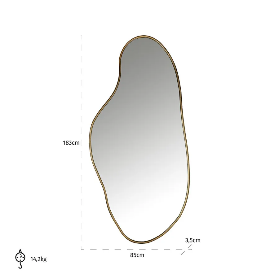 Richmond Interiors Spiegel Alton (Brushed Gold) Outlet