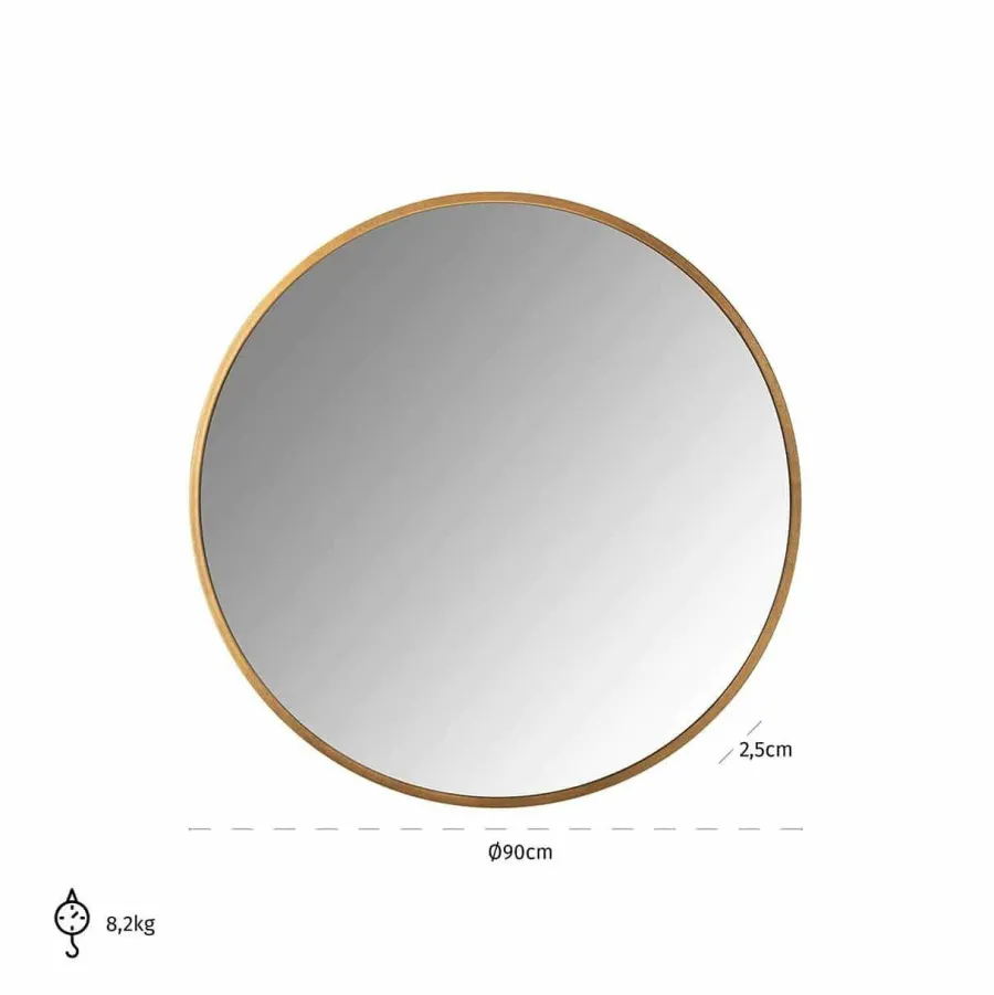 Richmond Interiors Spiegel Maesa goud 90Ø (Gold) Outlet