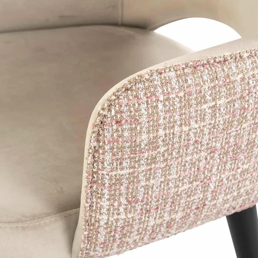 Richmond Interiors Stoel Giovanna Be trendy 1673 rose - Khaki velvet Sale