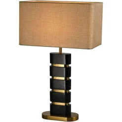 Richmond Interiors Tafellamp Levina incl. lampenkap zwart goud Online