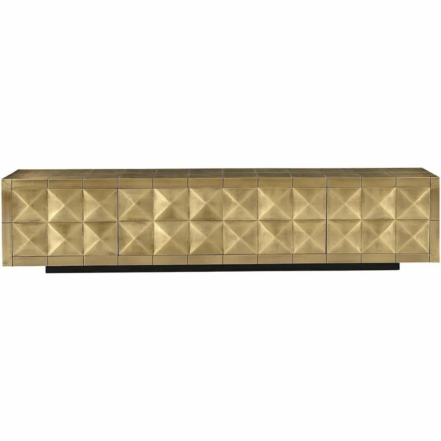 Richmond Interiors TV dressoir Collada 4-doors geborsteld goud Clearance